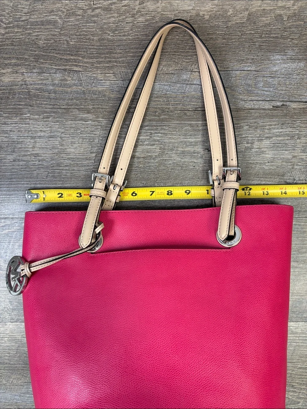Michael Kors Jet Set Pink Saffiano Leather Tote Bag Shoulder Handbag